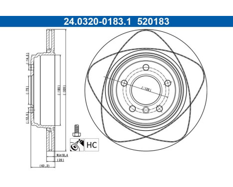 Brake Disc PowerDisc 24.0320-0183.1 ATE