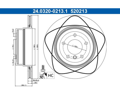 Brake Disc PowerDisc 24.0320-0213.1 ATE