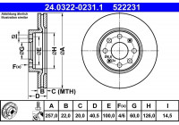 Brake Disc PowerDisc 24.0322-0231.1 ATE
