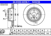 Brake Disc PowerDisc 24.0322-0236.1 ATE