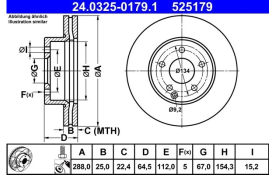 Brake Disc PowerDisc 24.0325-0179.1 ATE