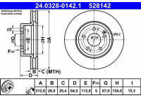 Brake Disc PowerDisc 24.0328-0142.1 ATE