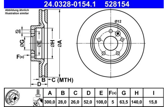 Brake Disc PowerDisc 24.0328-0154.1 ATE