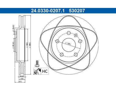 Brake Disc PowerDisc 24.0330-0207.1 ATE