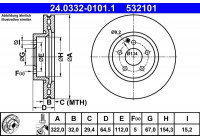 Brake Disc PowerDisc 24.0332-0101.1 ATE