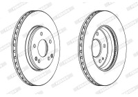 Brake Disc PREMIER Coat+ disc DDF1135C Ferodo