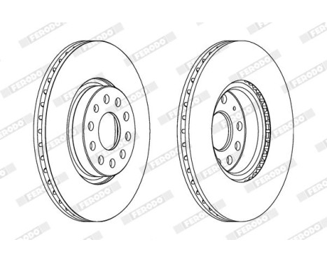 Brake Disc PREMIER Coat+ disc DDF1305C Ferodo, Image 2