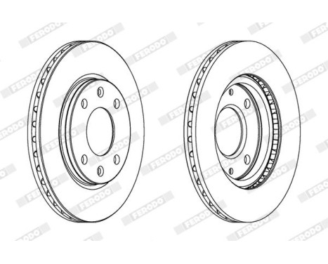 Brake Disc PREMIER Coat+ disc DDF214C Ferodo, Image 2