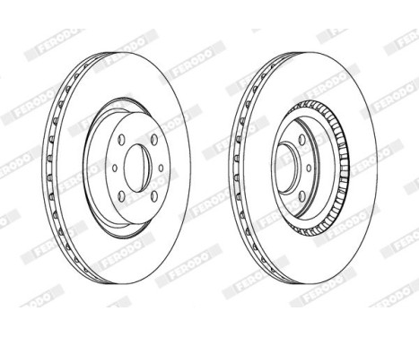 Brake Disc PREMIER Coat+ disc DDF220C Ferodo, Image 2