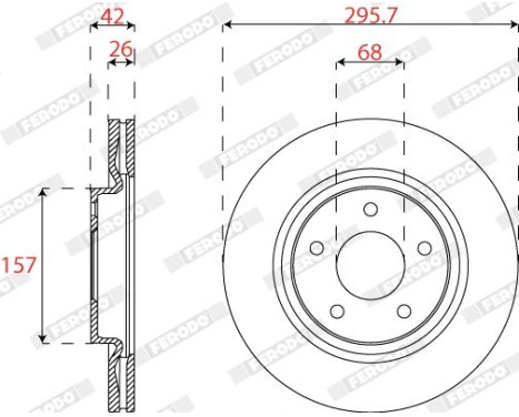 Brake Disc PREMIER DDF2099C Ferodo, Image 2