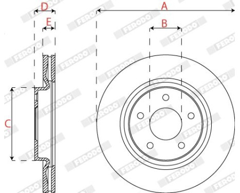 Brake Disc PREMIER DDF2099C Ferodo, Image 3