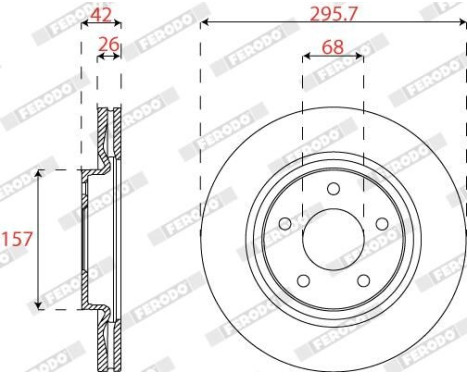 Brake Disc PREMIER DDF2099C Ferodo, Image 2