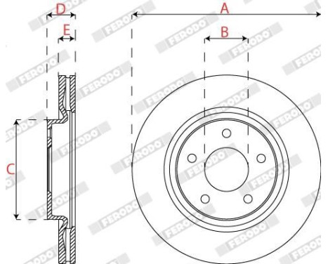 Brake Disc PREMIER DDF2099C Ferodo, Image 3
