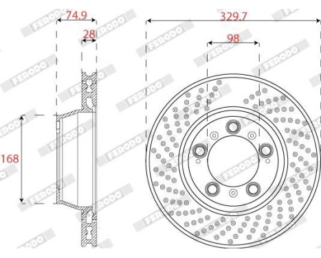 Brake Disc PREMIER DDF2131RC-1 Ferodo, Image 2