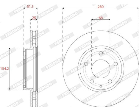 Brake Disc PREMIER DDF2532C Ferodo, Image 2