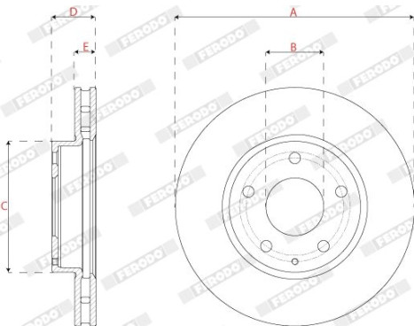 Brake Disc PREMIER DDF2532C Ferodo, Image 3