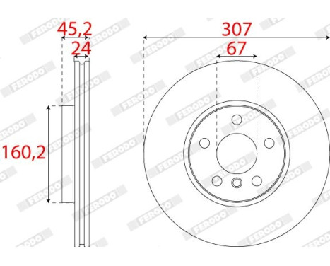 Brake Disc PREMIER DDF2637C Ferodo, Image 2