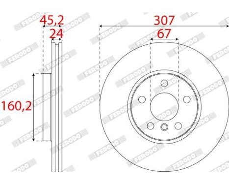 Brake Disc PREMIER DDF2637C Ferodo, Image 2