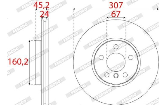 Brake Disc PREMIER DDF2637C Ferodo, Image 2