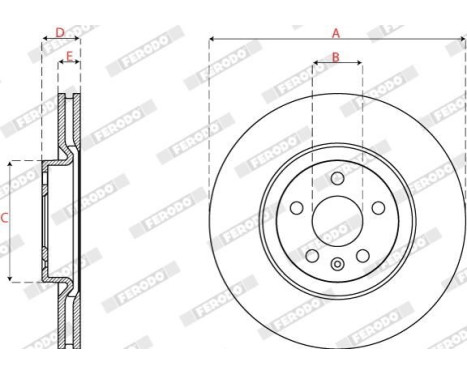 Brake Disc PREMIER DDF2693C Ferodo, Image 2