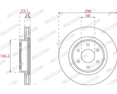 Brake Disc PREMIER DDF2742C Ferodo, Image 2