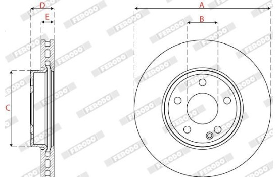 Brake Disc PREMIER DDF2760C Ferodo, Image 3