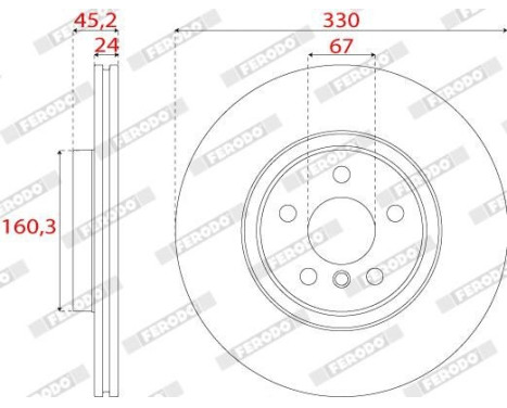 Brake Disc PREMIER DDF2762C Ferodo, Image 2