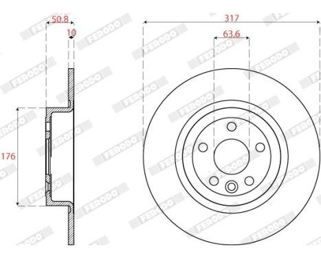 Brake Disc PREMIER DDF2771C Ferodo, Image 2