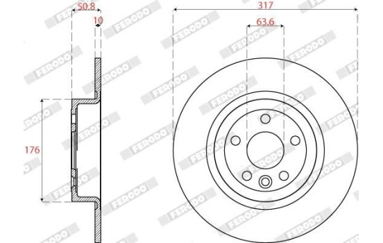 Brake Disc PREMIER DDF2771C Ferodo, Image 2