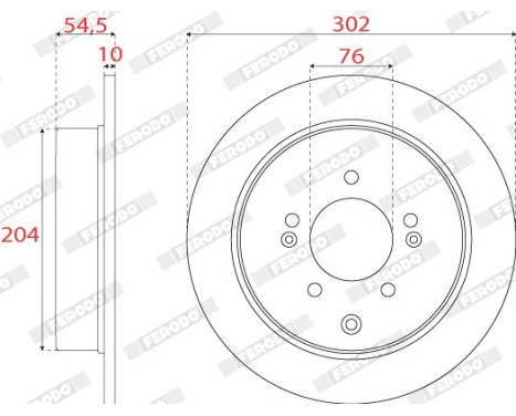 Brake Disc PREMIER DDF2772C Ferodo, Image 2