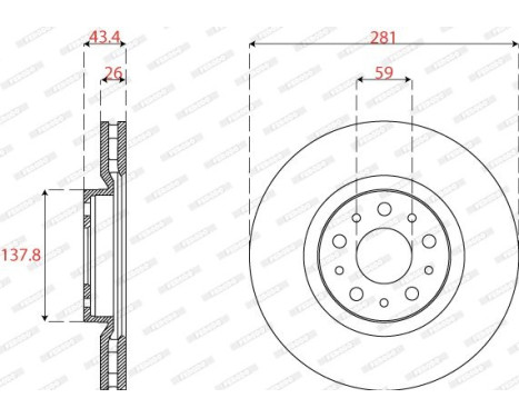 Brake Disc PREMIER DDF2776C Ferodo