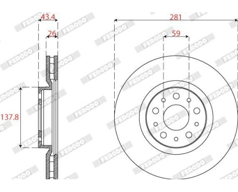 Brake Disc PREMIER DDF2776C Ferodo, Image 2