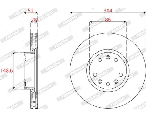 Brake Disc PREMIER DDF2782C Ferodo, Image 2