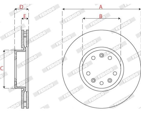 Brake Disc PREMIER DDF2782C Ferodo, Image 3