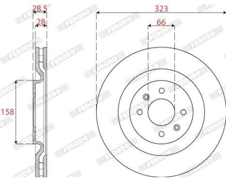 Brake Disc PREMIER DDF2784C Ferodo, Image 2