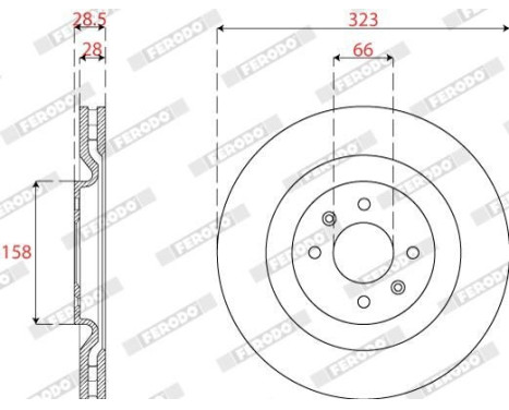 Brake Disc PREMIER DDF2784C Ferodo, Image 2