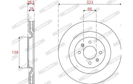 Brake Disc PREMIER DDF2784C Ferodo, Image 2