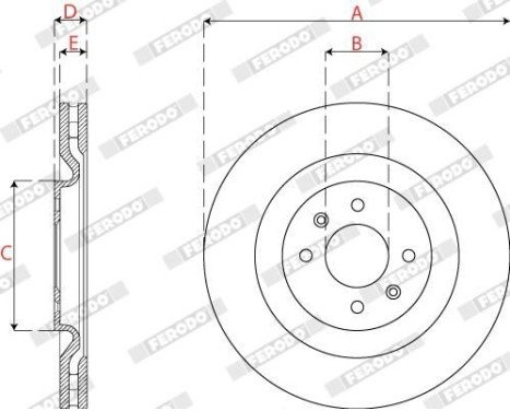 Brake Disc PREMIER DDF2784C Ferodo, Image 3