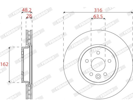 Brake Disc PREMIER DDF2794C Ferodo, Image 2