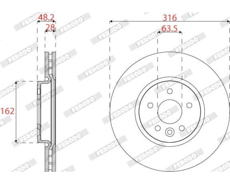 Brake Disc PREMIER DDF2794C Ferodo, Image 2