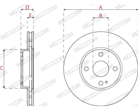 Brake Disc PREMIER DDF2861C Ferodo, Image 3