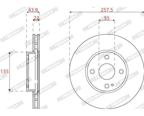 Brake Disc PREMIER DDF2861C Ferodo, Image 2