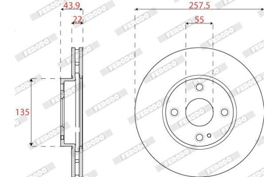 Brake Disc PREMIER DDF2861C Ferodo, Image 2