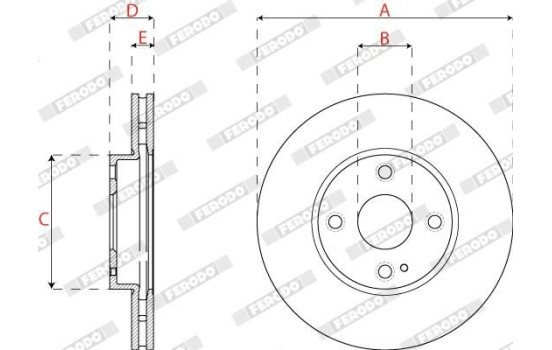 Brake Disc PREMIER DDF2861C Ferodo, Image 3