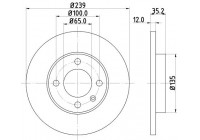 Brake Disc PRO 8DD 355 100-131 Hella