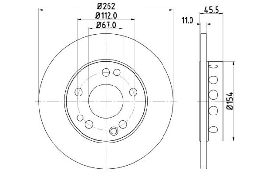 Brake Disc PRO 8DD 355 100-741 Hella