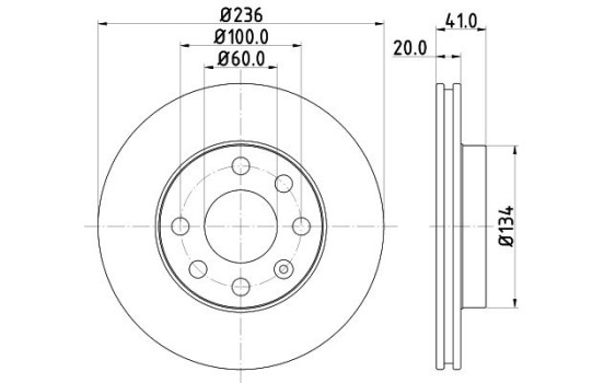 Brake Disc PRO 8DD 355 100-821 Hella