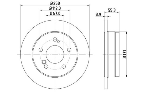 Brake Disc PRO 8DD 355 100-961 Hella