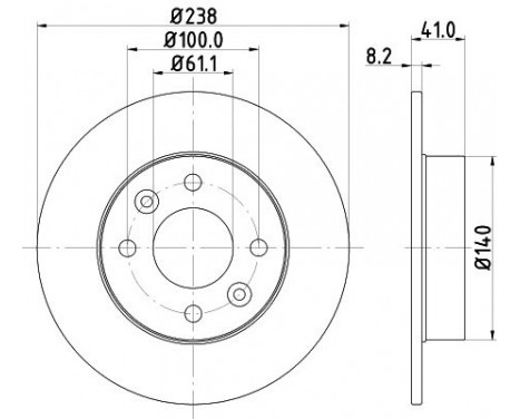 Brake Disc PRO 8DD 355 101-221 Hella