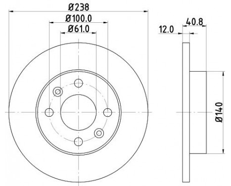 Brake Disc PRO 8DD 355 101-241 Hella